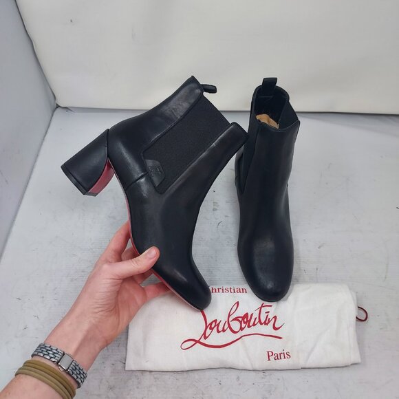 Christian Louboutin Black Leather Turelastic Chelsea Boot - Picture 1 of 13